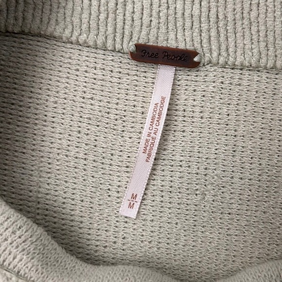 Free People Ottoman Slouchy Tunic Sweater Womens M Light Green Oversized Ribbed - Picture 5 of 8